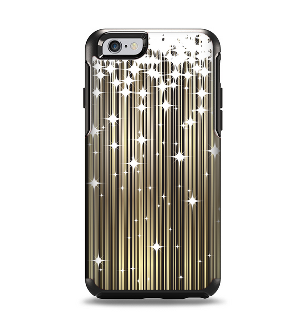 The Gold & White Shimmer Strips Apple iPhone 6 Otterbox Symmetry Case Skin Set