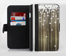 The Gold & White Shimmer Strips Ink-Fuzed Leather Folding Wallet Credit-Card Case for the Apple iPhone 6/6s, 6/6s Plus, 5/5s and 5c