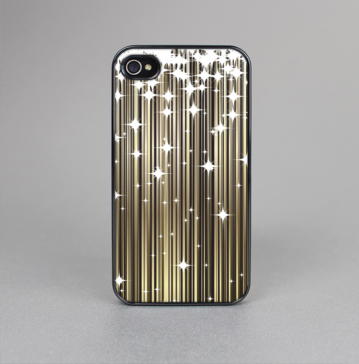 The Gold & White Shimmer Strips Skin-Sert for the Apple iPhone 4-4s Skin-Sert Case