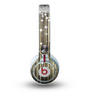 The Gold & White Shimmer Strips Skin for the Beats by Dre Mixr Headphones
