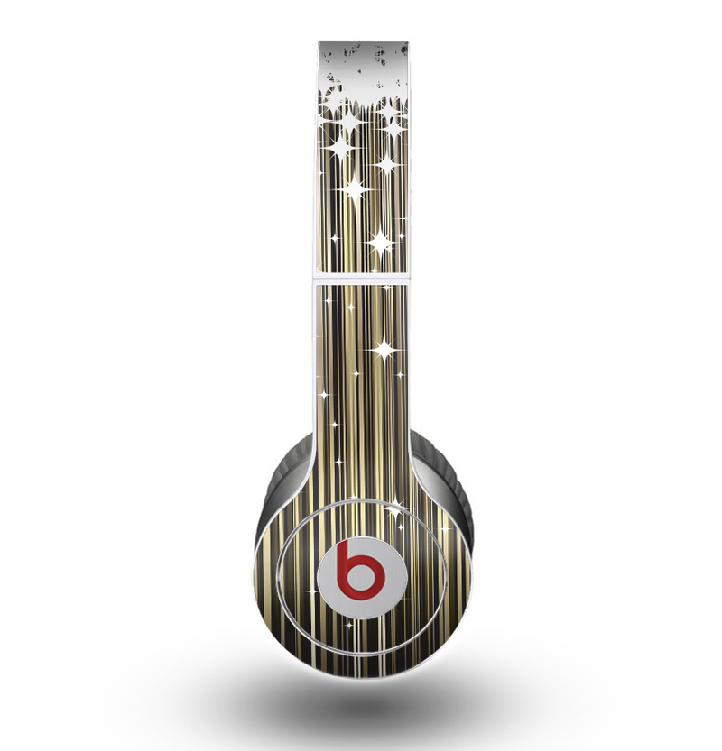 The Gold & White Shimmer Strips Skin for the Beats by Dre Original Solo-Solo HD Headphones