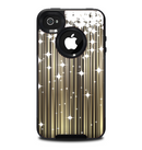 The Gold & White Shimmer Strips Skin for the iPhone 4-4s OtterBox Commuter Case