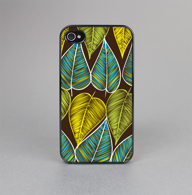The Gold & Yellow Seamless Leaves Illustration Skin-Sert for the Apple iPhone 4-4s Skin-Sert Case