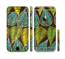 The Gold & Yellow Seamless Leaves Illustration Sectioned Skin Series for the Apple iPhone 6s Plus