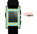 The Gold & Blue Sharp Chevron Pattern Skin for the Pebble SmartWatch
