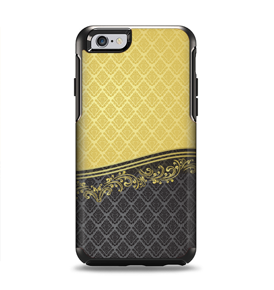 The Gold and Black Luxury Pattern Apple iPhone 6 Otterbox Symmetry Case Skin Set