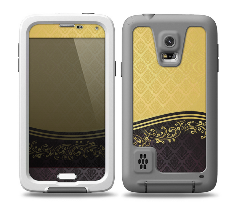 The Gold and Black Luxury Pattern Skin Samsung Galaxy S5 frē LifeProof Case