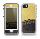 The Gold and Black Luxury Pattern Skin for the iPhone 5-5s OtterBox Preserver WaterProof Case