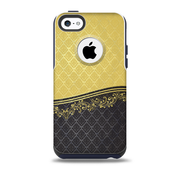 The Gold and Black Luxury Pattern Skin for the iPhone 5c OtterBox Commuter Case