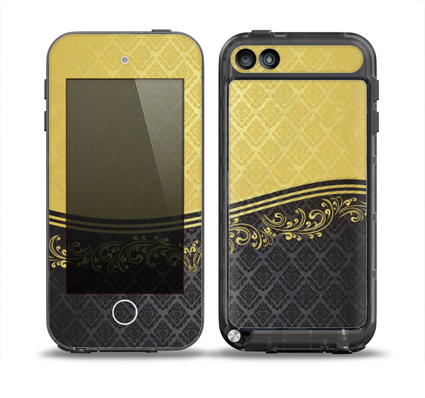 The Gold and Black Luxury Pattern Skin for the iPod Touch 5th Generation frē LifeProof Case