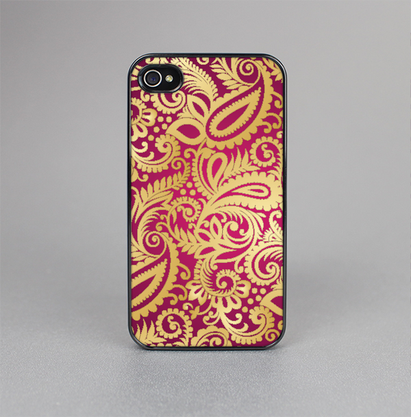 The Gold and Red Paisley Pattern Skin-Sert for the Apple iPhone 4-4s Skin-Sert Case