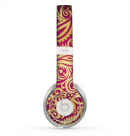 The Gold and Red Paisley Pattern Skin for the Beats by Dre Solo 2 Headphones