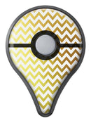 The Gold and White Chevron Pattern Pokémon GO Plus Vinyl Protective Decal Skin Kit