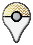 The Gold and White Chevron Pattern Pokémon GO Plus Vinyl Protective Decal Skin Kit