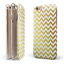 The Gold and White Chevron Pattern iPhone 6/6s or 6/6s Plus 2-Piece Hybrid INK-Fuzed Case