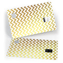 The Gold and White Chevron Pattern - Premium Protective Decal Skin-Kit for the Apple Credit Card