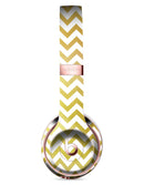 The Gold and White Chevron Pattern Full-Body Skin Kit for the Beats by Dre Solo 3 Wireless Headphones