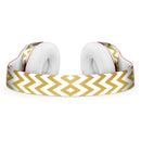 The Gold and White Chevron Pattern Full-Body Skin Kit for the Beats by Dre Solo 3 Wireless Headphones