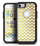 The Gold and White Chevron Pattern - iPhone 7 or 8 OtterBox Case & Skin Kits