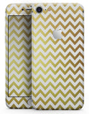 The Gold and White Chevron Pattern - Skin-kit for the iPhone 8 or 8 Plus