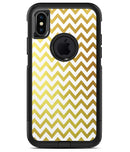 The Gold and White Chevron Pattern - iPhone X OtterBox Case & Skin Kits