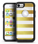 The Gold and White Horizontal Stripes 2 - iPhone 7 or 8 OtterBox Case & Skin Kits