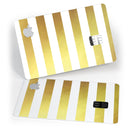 The Gold and White Horizontal Stripes - Premium Protective Decal Skin-Kit for the Apple Credit Card