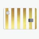 The Gold and White Horizontal Stripes - Premium Protective Decal Skin-Kit for the Apple Credit Card