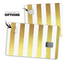 The Gold and White Horizontal Stripes - Premium Protective Decal Skin-Kit for the Apple Credit Card