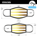 The Gold and White Horizontal Stripes - Made in USA Mouth Cover Unisex Anti-Dust Cotton Blend Reusable & Washable Face Mask with Adjustable Sizing for Adult or Child