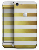 The Gold and White Horizontal Stripes - Skin-kit for the iPhone 8 or 8 Plus