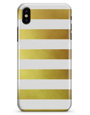 The Gold and White Horizontal Stripes - iPhone X Clipit Case