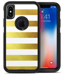 The Gold and White Horizontal Stripes - iPhone X OtterBox Case & Skin Kits