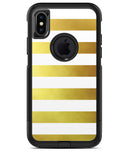 The Gold and White Horizontal Stripes - iPhone X OtterBox Case & Skin Kits