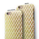 The Gold and White Marked Diamond Pattern iPhone 6/6s or 6/6s Plus 2-Piece Hybrid INK-Fuzed Case