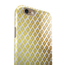 The Gold and White Marked Diamond Pattern iPhone 6/6s or 6/6s Plus 2-Piece Hybrid INK-Fuzed Case