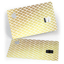The Gold and White Marked Diamond Pattern - Premium Protective Decal Skin-Kit for the Apple Credit Card