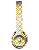 The Gold and White Marked Diamond Pattern Full-Body Skin Kit for the Beats by Dre Solo 3 Wireless Headphones