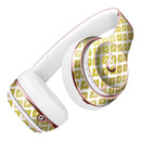 The Gold and White Marked Diamond Pattern Full-Body Skin Kit for the Beats by Dre Solo 3 Wireless Headphones