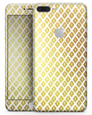 The Gold and White Marked Diamond Pattern - Skin-kit for the iPhone 8 or 8 Plus