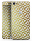 The Gold and White Marked Diamond Pattern - Skin-kit for the iPhone 8 or 8 Plus