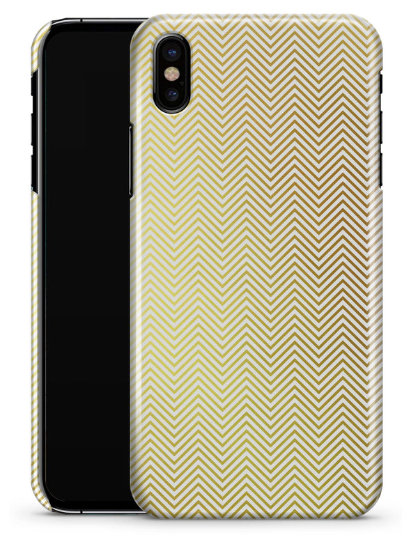 The Gold and White Micro Chevron Pattern - iPhone X Clipit Case