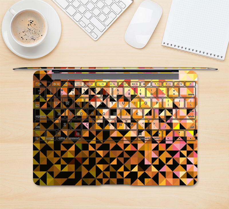 The Golden Abstract Tiled Skin Kit for the 12" Apple MacBook (A1534)