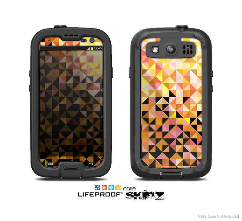 The Golden Abstract Tiled Skin For The Samsung Galaxy S3 LifeProof Case