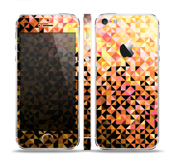 The Golden Abstract Tiled Skin Set for the Apple iPhone 5