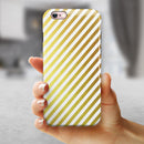 The Golden Diagonal Stripes iPhone 6/6s or 6/6s Plus 2-Piece Hybrid INK-Fuzed Case