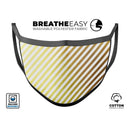 The Golden Diagonal Stripes - Made in USA Mouth Cover Unisex Anti-Dust Cotton Blend Reusable & Washable Face Mask with Adjustable Sizing for Adult or Child