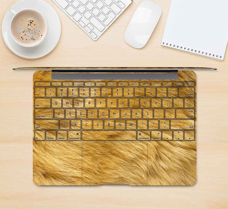 The Golden Furry Animal Skin Kit for the 12" Apple MacBook (A1534)