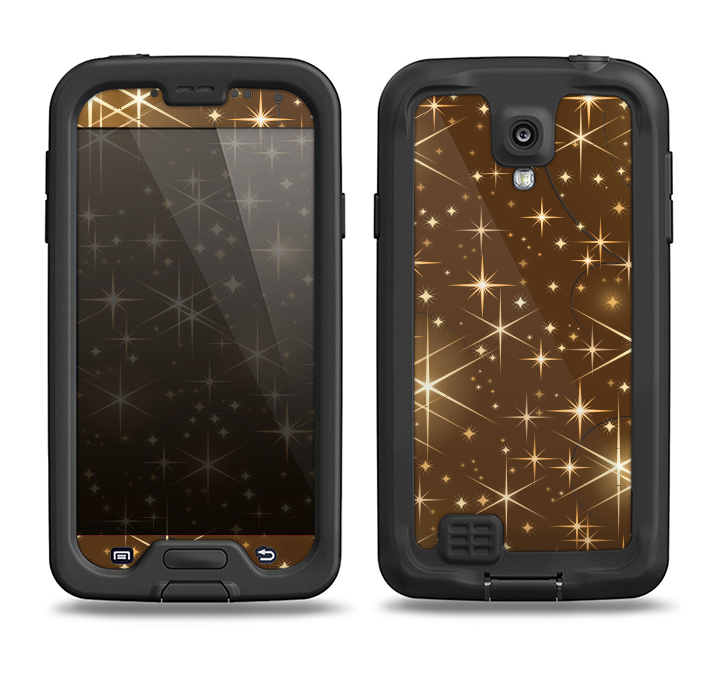 The Golden Glowing Stars Samsung Galaxy S4 LifeProof Nuud Case Skin Set