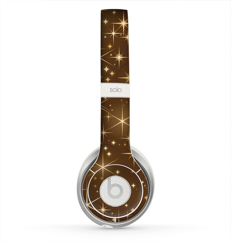 The Golden Glowing Stars Skin for the Beats by Dre Solo 2 Headphones